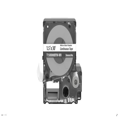 Panduit MP Cassette,Poly Cont Tape,1.5" W x 30' L,WH on BK