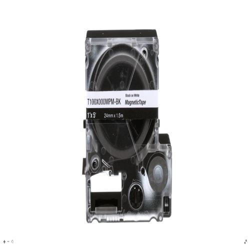 Panduit PXE™ T150X000MPM-BK MP Printer Cont. Tape, Safety & ID, Magnetic, Blk/Wht, 1" W