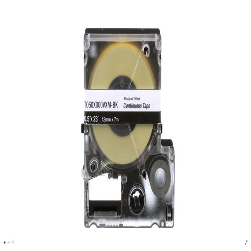 Panduit PXE™ T150X000VXM-BK MP Printer Cont. Tape, Safety & ID, Vinyl, Blk/Ylw, 1.5" W