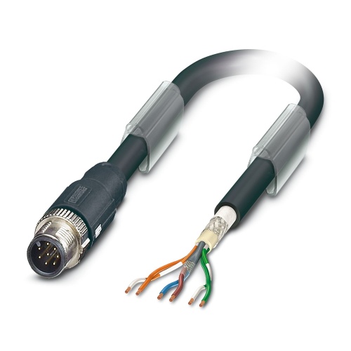 Phoenix Contact SAC-6P-MS/ 2,0-970 SCO - Data Cable Preassembled, 2 m, SANTOPRENE halogen-free, Shielded, Black - 1428490