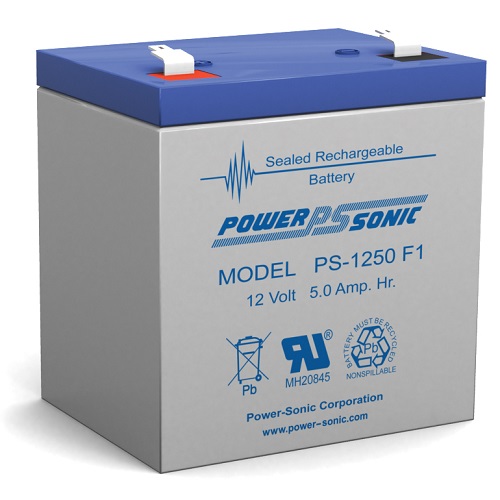 PowerSonic Battery PS1250F1 General Purpose Battery 12V 5AH