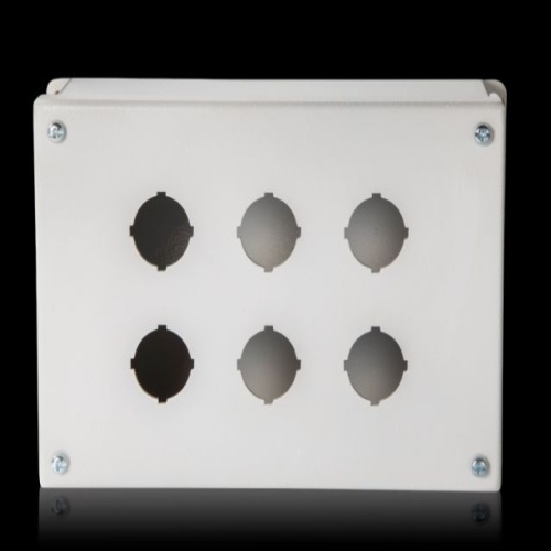 Rittal 8017668 Push Button Enclosure - Carbon steel, NEMA 12, 5" x 8.46" x 4.21" (WxHxD)