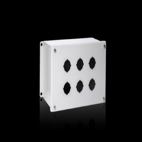 Rittal 8017690 Push Button Enclosure - Carbon steel, NEMA 12, 6.22" x 9.49" x 4.72" (WxHxD)