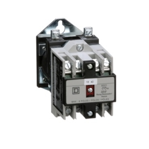 Schneider Electric 8501XDO40V66 NEMA Control Relay, Type X, machine tool, 10A resistive at 600 VAC, 4 normally open contacts, 230/250 VDC coil