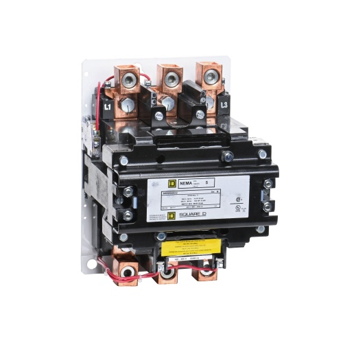 Schneider Electric 8502SGO2V06 NEMA Contactor, Type S, nonreversing, Size 5, 270A, 3 pole, 440/480 VAC 50/60 Hz coil, open style