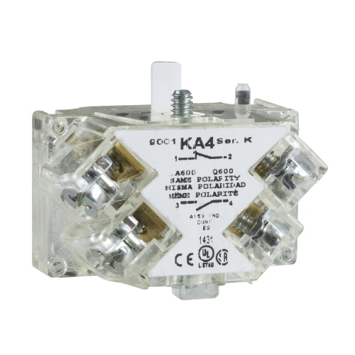 Schneider Electric 9001KA4 Harmony Electrical Contacts Contact block with protected terminals Screw Clamp Terminals