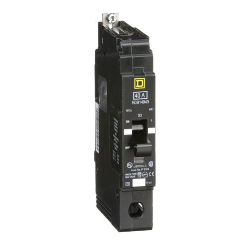 Schneider Electric EDB14040 E Frame, circuit breaker, 40 A, 1 pole, 277 V, 18/25 kA, bolt on