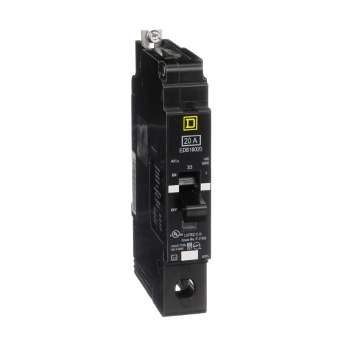 Schneider Electric EDB16020 E-Frame Branch Brkr 20A, 1P, 600Y/347V, 14kA, Bolt-on Mnt
