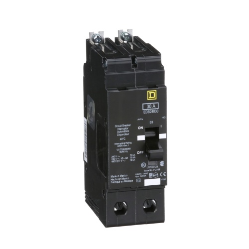 Schneider Electric EDB24030 E Frame, circuit breaker, 30 A, 2 pole, 480Y/277 V, 18/25 kA, bolt on