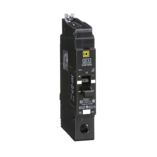 Schneider Electric EGB14020 E Frame, circuit breaker, 20 A, 1 pole, 277 V, 35/65 kA, bolt on