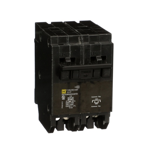 Schneider Electric HOMT230240 Quad tandem mini circuit breaker, Homeline, 1 x 2 pole at 30A, 1 x 2 pole at 40A, 120/240 VAC, 10 kA AIR, plug in mount