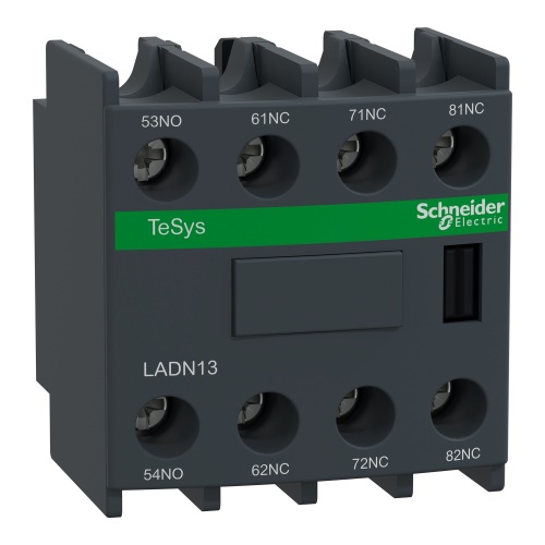Schneider Electric LADN13 Auxiliary contact block, TeSys D, 1NO + 3NC, front mounting, screw terminals