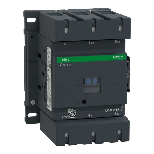 Schneider Electric LC1D115B7 TeSys D Non-Reversing contactor - 3P(3 NO) - AC-3 - <= 440 V 115 A - 24 V AC 50/60 Hz coil