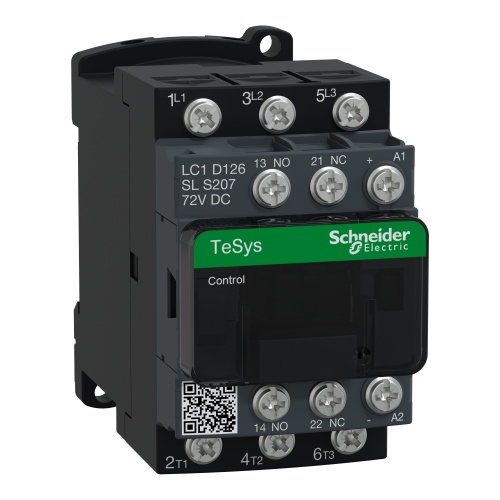 Schneider Electric LC1D126SLS207 TeSys D Railway offer EN 45545 contactor S207 - 3P (3NO) AC-3 12A <=440V - coil 72V DC low