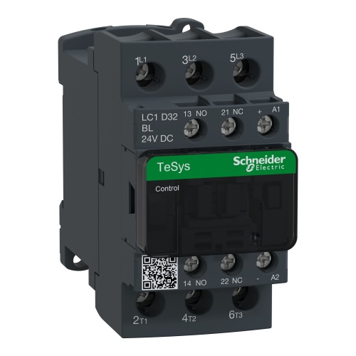 Schneider Electric LC1D32BL TeSys D Non-Reversing contactor - 3P(3 NO) - AC-3 - <= 440 V 32 A - 24 V DC coil
