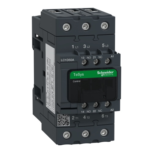 Schneider Electric LC1D50AE7 TeSys D Non-Reversing contactor - 3P(3 NO) - AC-3 - <= 440 V 50 A - 48 V AC 50/60 Hz coil