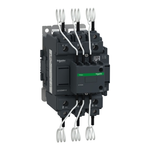 Schneider Electric LC1DWK12F7 Capacitor contactor, TeSys D, 63 kVAR at 400 V/50 Hz, coil 110 V AC 50/60 Hz