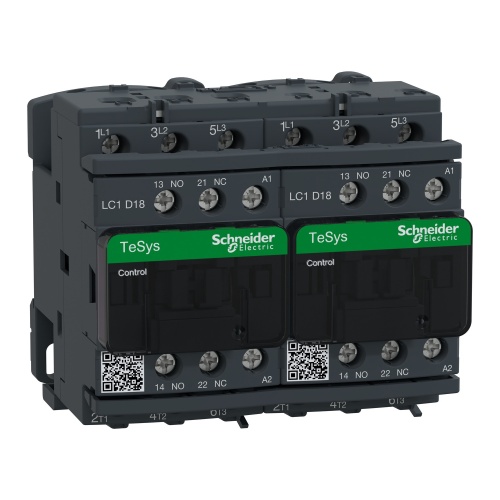 Schneider Electric LC2D18M7 TeSys D reversing contactor - 3P(3 NO) - AC-3 - <= 440 V 18 A - 220 V AC coil