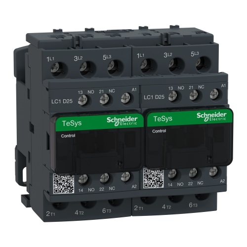 Schneider Electric LC2D25D7 TeSys D reversing contactor - 3P(3 NO) - AC-3 - <= 440 V 25 A - 42 V AC coil