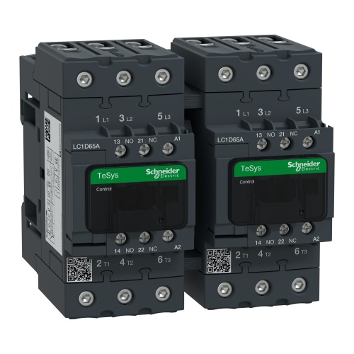 Schneider Electric LC2D65AB7 TeSys D reversing contactor - 3P(3 NO) - AC-3 - <= 440 V 65 A - 24 V AC coil