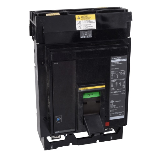Schneider Electric MJA36350 Circuit Breaker, PowerPact M, electronic trip, I-line, 350 Amp, 3 poles, 25 kA, 600 VAC, ABC phasing