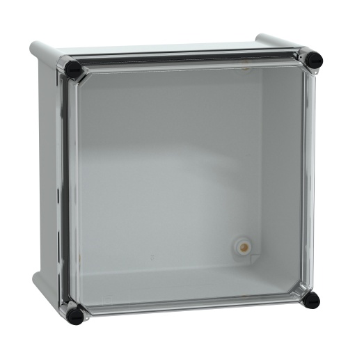 Schneider Electric NSYPLS2727G Polycarbonate/Polyester Enclosure - 10.6" x 10.6" x 7.1" (HxWxD), NEMA 4X/13