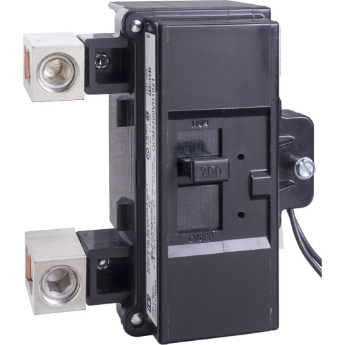 Schneider Electric QOM2200VH1021 Main breaker, QO, 200A, 2 pole, 120/240 VAC, 22 kA, bolt on mount, AC shunt trip