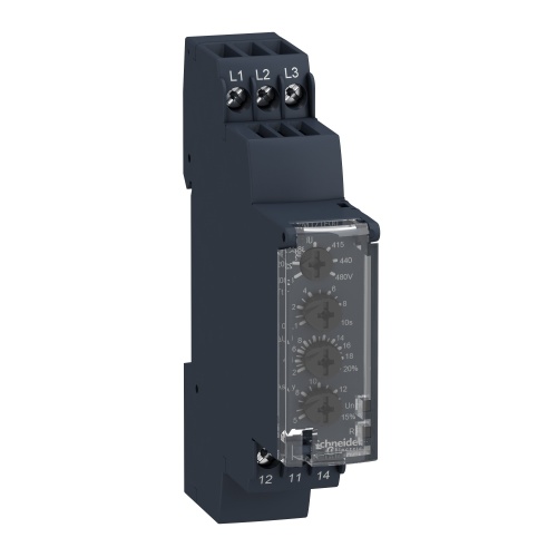 Schneider Electric RM17UB310 Modular 3-phase voltage control relay, 5 A, 1 CO, 208...480 V AC