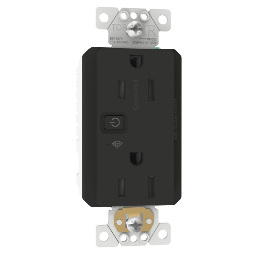 Schneider Electric SQR441U1BKWM Receptacle, X Series, 15A, decorator, WiFi, Matter, black