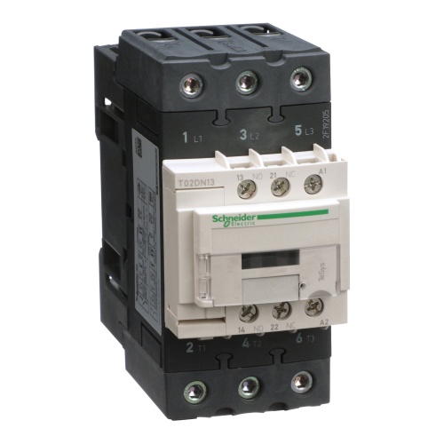 Schneider Electric T02DN13G7 TeSys N contactor, TeSys NEMA Size 2, 45 A, 3P, HP rated, 120 VAC 60 Hz coil