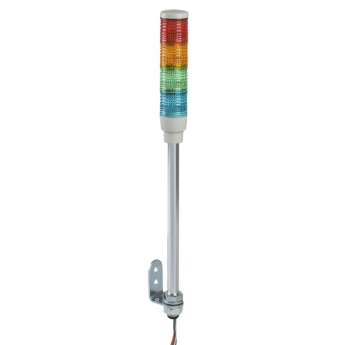 Schneider Electric XVC4B4 Monolithic tower light, red-orange-green-blue, 40mm, tube mounting, steady, without buzzer, IP23, 24 V AC DC